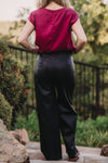 Wide Leg Faux Leather Pant