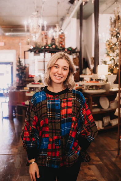 Ivy Jane Flannel Patchwork Poncho