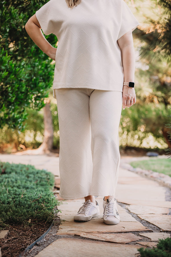 The Abby Bottom Crop Pant in Cream
