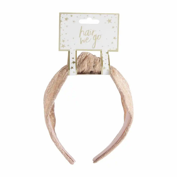 Shimmer Knotted Headband in Blush
