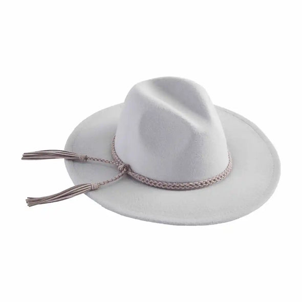 Solid Braided Fedora in Gray