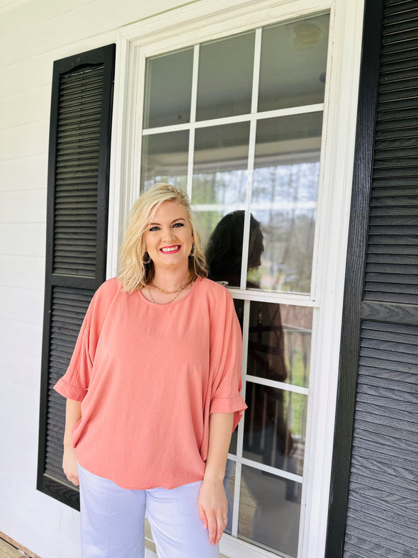 Ivy Jane Cuff To Cuff Top Salmon