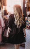 Black Milan Flounce Dress