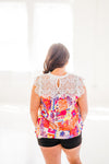 Lace Yoke Floral Top by Emily Wonder