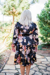 Uncle Frank Floral Velvet Tiered Dress