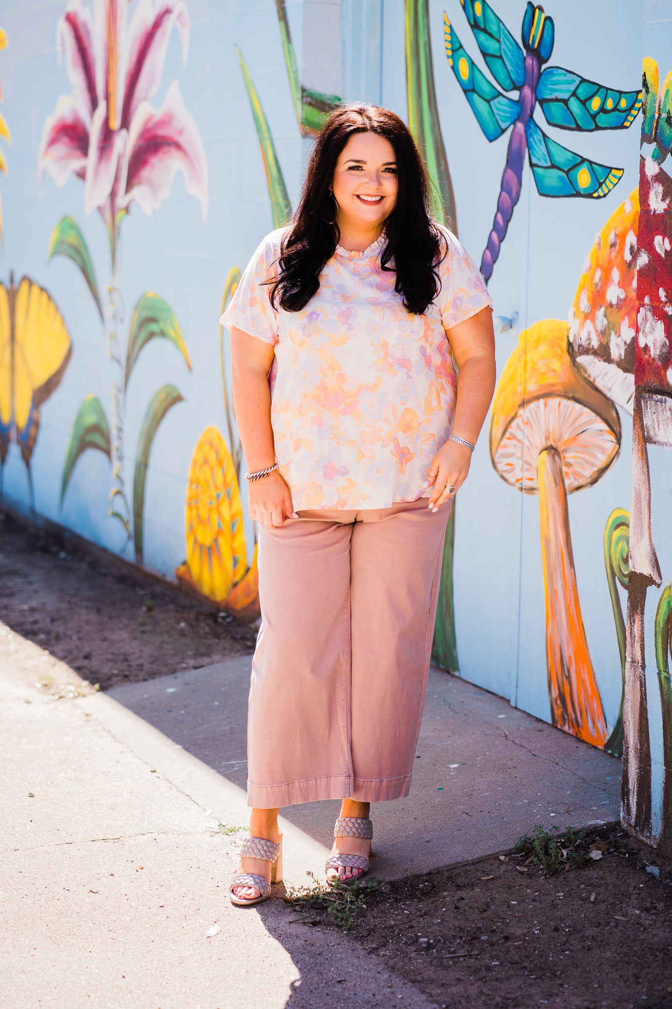 Plus Size Twill Wide-Leg Pants