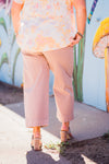 Spanx Stretch Twill Cropped Wide Leg Pant in Mauve