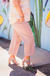 Spanx Stretch Twill Cropped Wide Leg Pant in Mauve