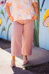 Spanx Stretch Twill Cropped Wide Leg Pant in Mauve