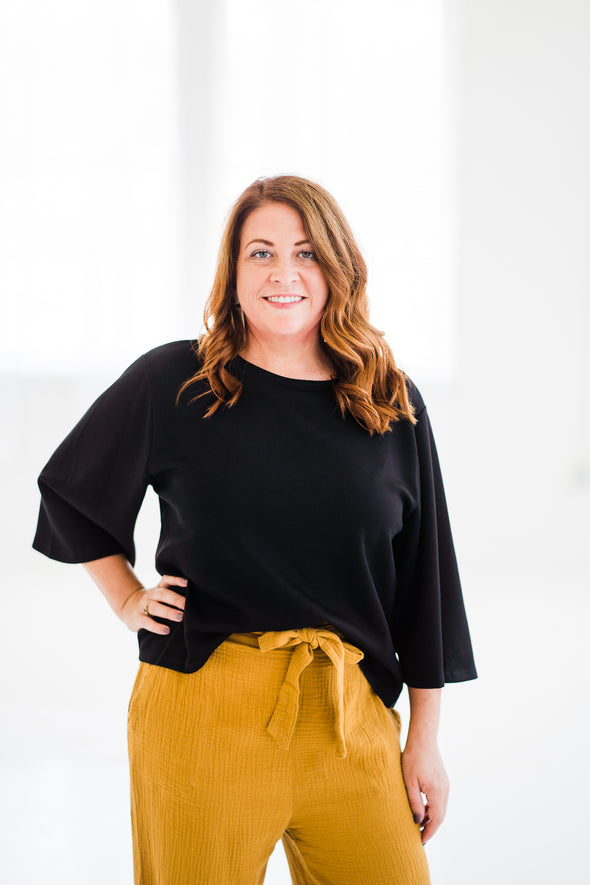Modal Wide Sleeve Top In Black