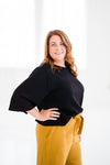 Modal Wide Sleeve Top In Black