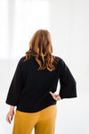 Modal Wide Sleeve Top In Black