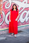 Strolling Tiered Maxi in Red
