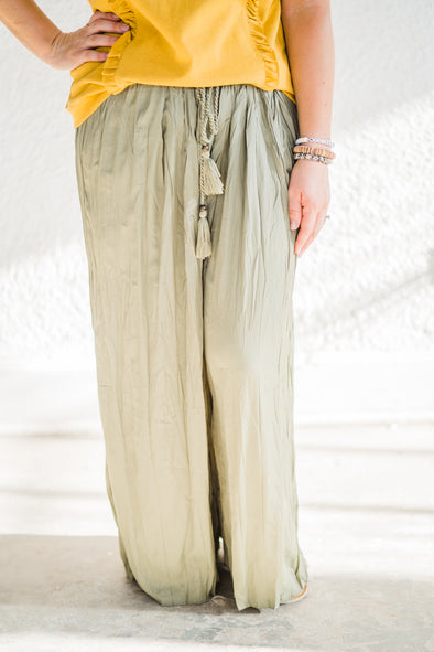 Olive Wide Leg Pants