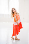 Nile Color Block Hi-Lo Dress