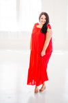 Strolling Tiered Maxi in Red