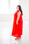 Strolling Tiered Maxi in Red