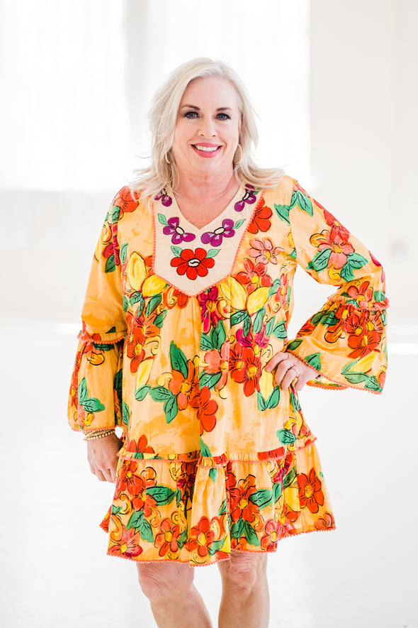 Ilaria Flared Sleeve Dress