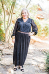 Striped Velvet Skirt in Black