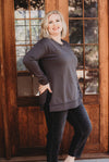 Tunic Sweatshirt Pullover in Charcoal