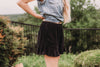 Ruffle Hem Shorts in Black