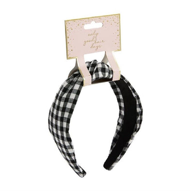 Patterned Knotted Headband Black