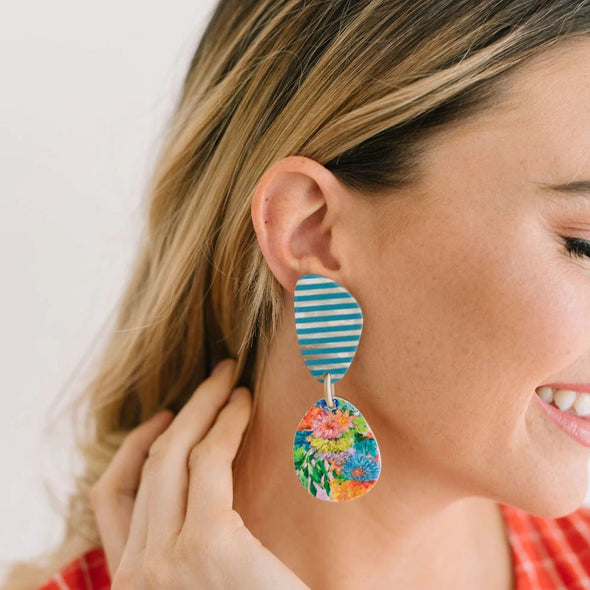 Painted Teardrop Earrings