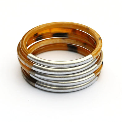 Silver Metallic Bangles