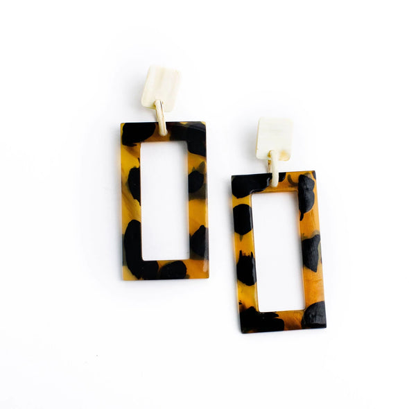 Tortoise Block Earrings