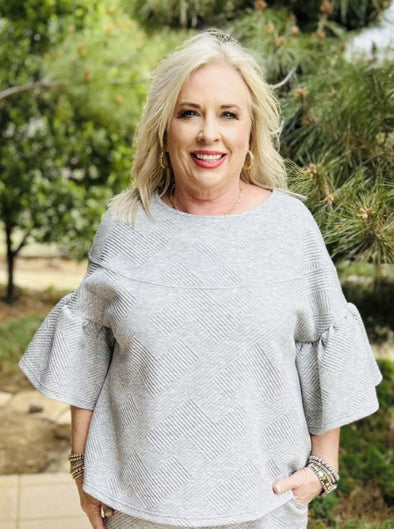 The Abby Top- in Grey